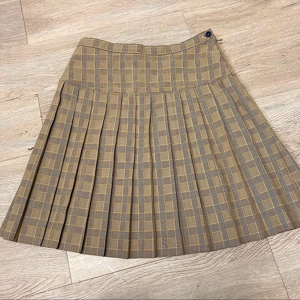 Pleated Plaid Mini Skirt